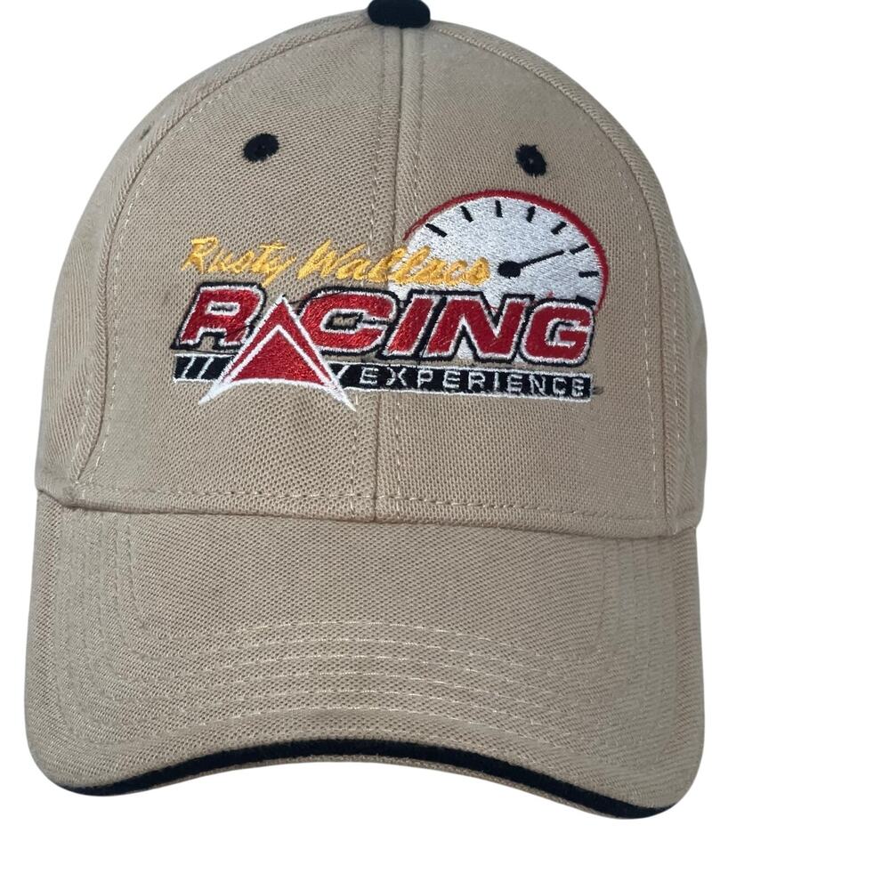 NASCAR Rusty Wallace Racing Ballcap Embroidered Lettering OSFM Tan Black Trim